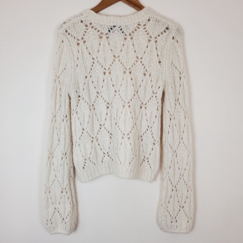 Reformation Jessi Pointelle Alpaca Blend Pullover Sweater - Picture 5 of 6